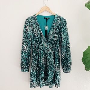 Lulu’s Sequin leopard wrap dress